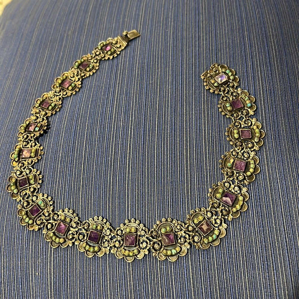 Silver antique necklace